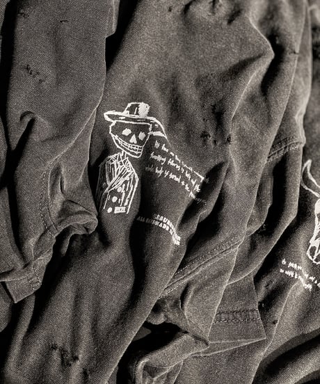 Double jacket skull T-shirt OLD BLACK