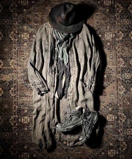Vintage damage dye long coat