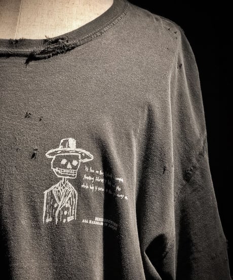 Double jacket skull T-shirt OLD BLACK