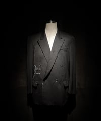 Distressed Double-Breasted Tailored Jacket