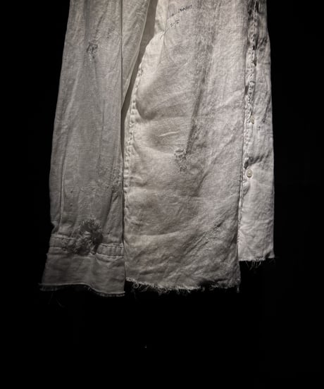 Hand-Painted Vintage damage Linen Shirt