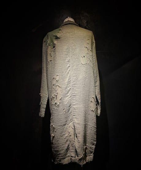 Vintage damage military linen long coat