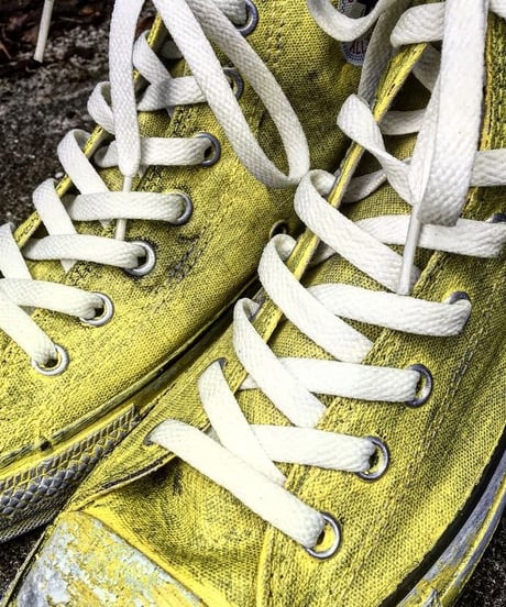 Discoloration Vintage High cut Sneaker YELLOW