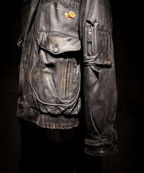 Vintage lamb Leather Flight Jacket with Vintage Badges