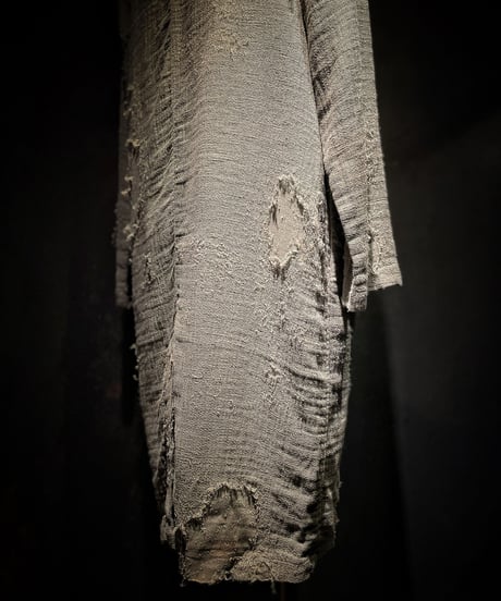 Vintage damage military linen long coat