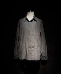 [Dye] Vintage damage Old black stripe shirt