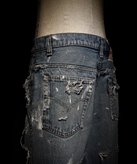VIntage hard damage denim pants