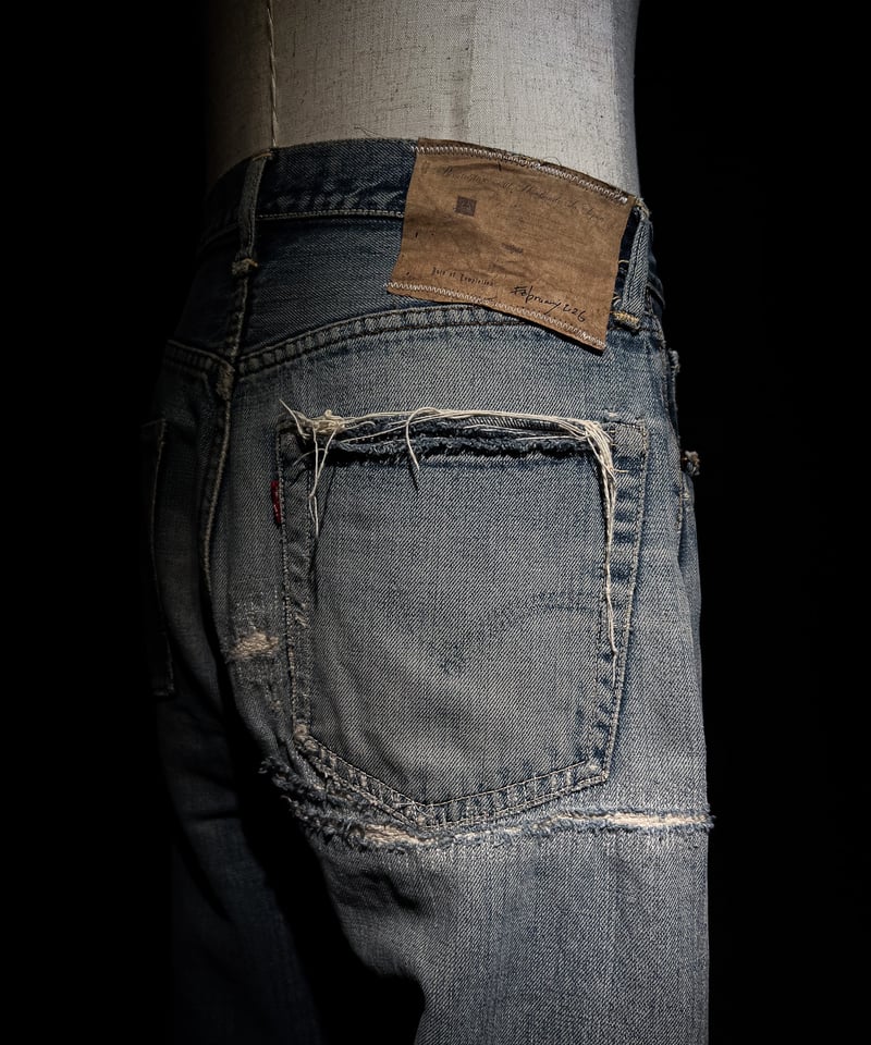 Vintage Damage Straight Cut Denim Pants | RESUR