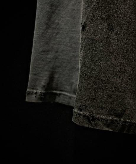 Guitar vintage dye damage T-shirt (Old black)