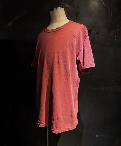 Vintage dye damage T-shirt (Old red)