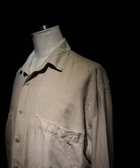 Vintage damage drape Silk100% Shirt