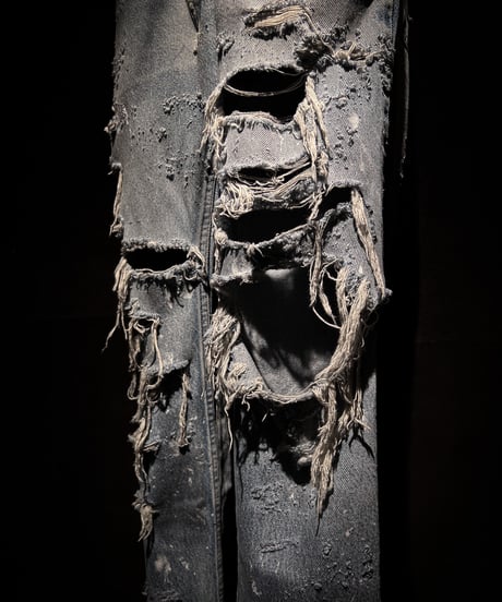 Vintage Distressed Shoe-cut Denim pants