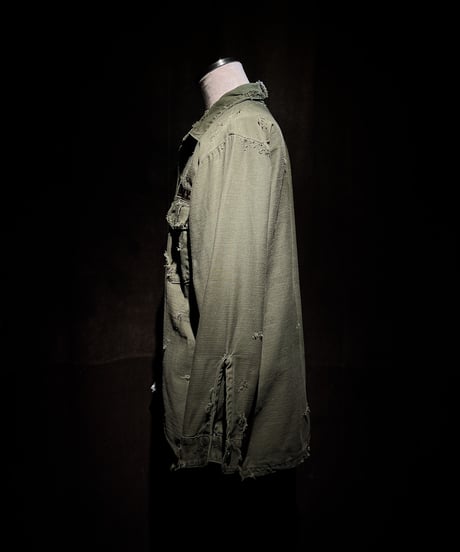 Split Rebuild Vintage Military Denim Shirt