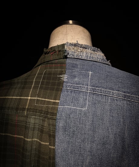 50/50 Split Rebuild Vintage Denim/Flannel Shirt