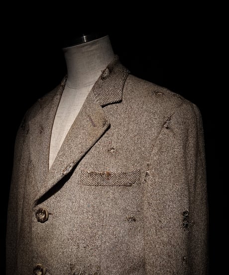 Vintage damage tweed tailored jacket