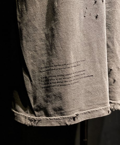 Vintage dye damage T-shirt (Old black)