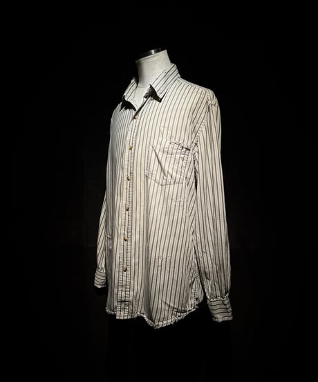 Vintage damage Stripe Work Shirt