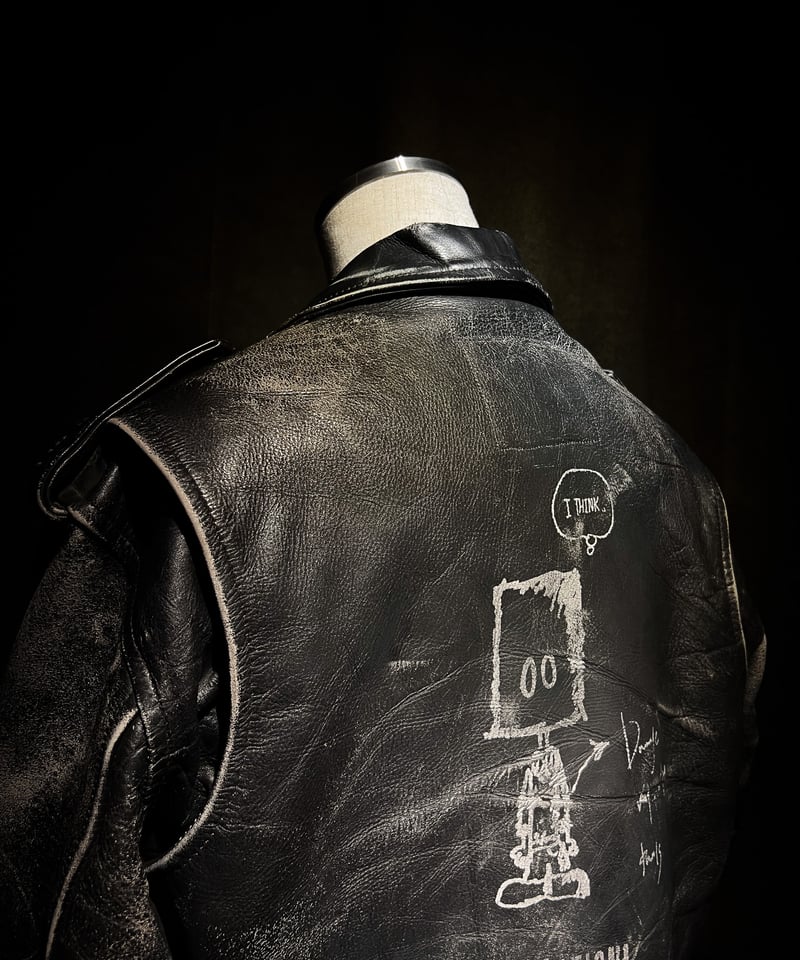 Vintage Leather Biker Custom Double Riders Jack