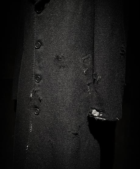 Vintage damage alpaca blend long coat