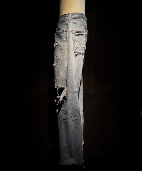 Ash Fade Distressed Straight-Leg Denim