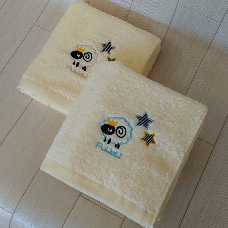 ひつじのふわわ 【刺繍】バスタオル | kato towel factory (加藤 ひつじのふわわ 【刺繍】バスタオル | kato towel factory (加藤
