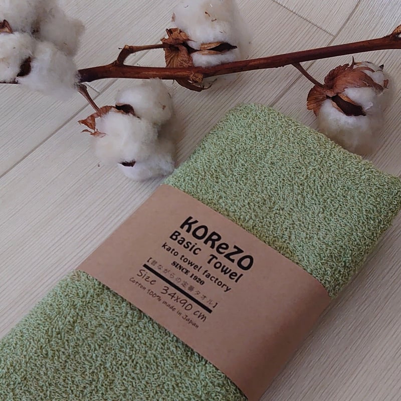 なとり タオル Face Towel グリーン KOReZO TOWeL 【 BASIC】フェイスタオル スモーキー | kato