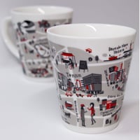 福岡　地図マグカップ（レッド）