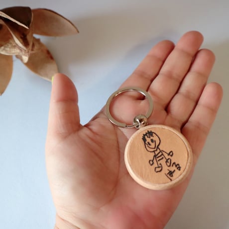 key ring  （wood×leather）