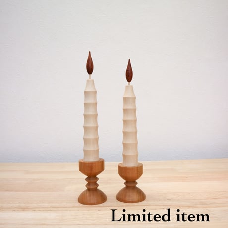 wooden candle &stand set