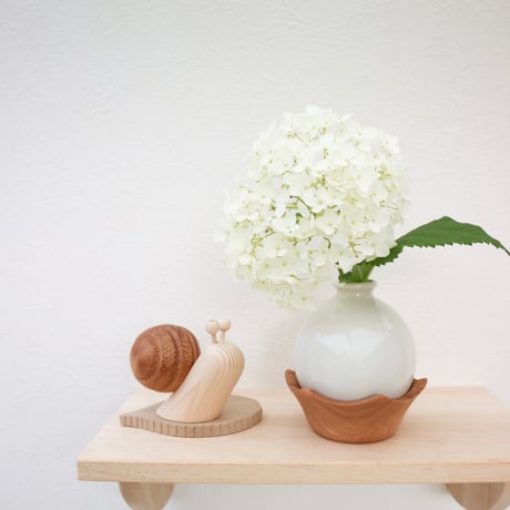 flower vase［陶器×材木］