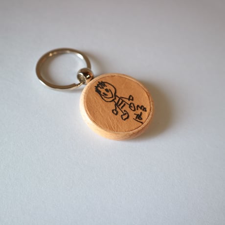 key ring  （wood×leather）