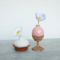 flower vase［陶器×材木］