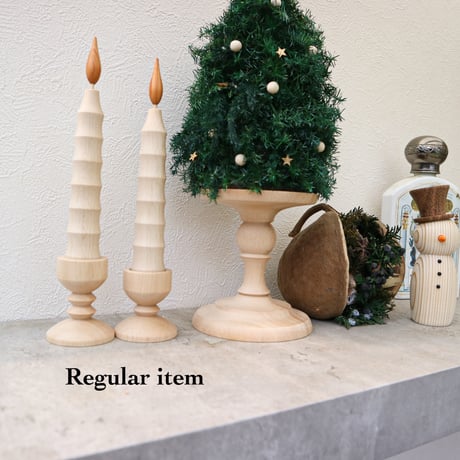 wooden candle &stand set