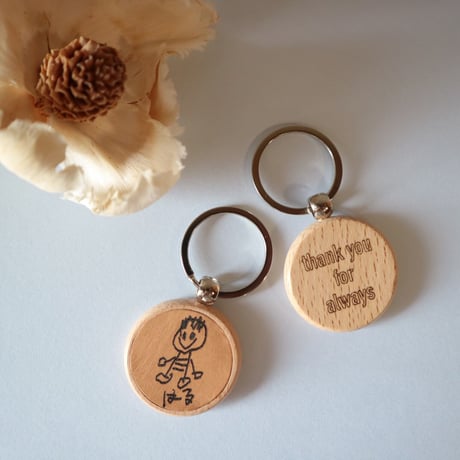 key ring  （wood×leather）