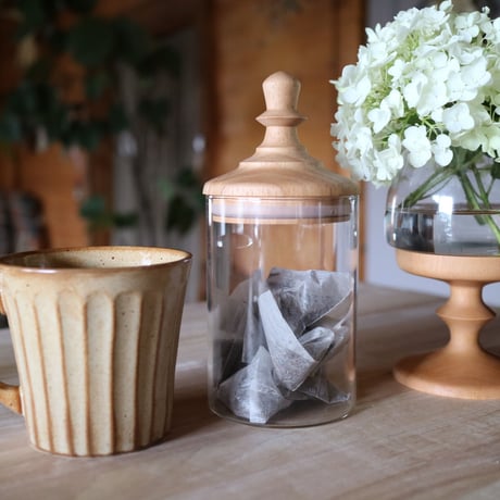 canister［glass×wood］