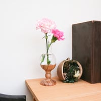 flower vase［ガラス×材木］