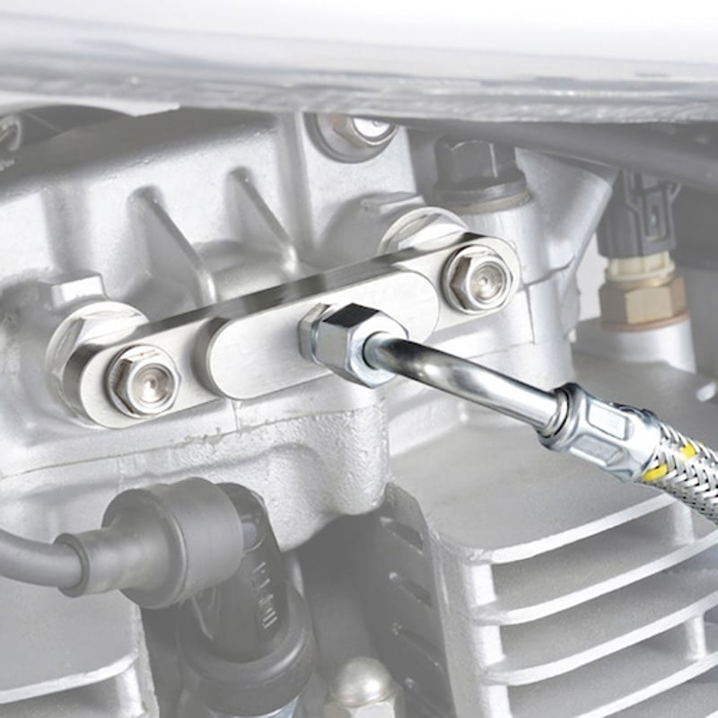 SR400専用ツインオイルラインキット「KEDO/クラシック」・アルミ