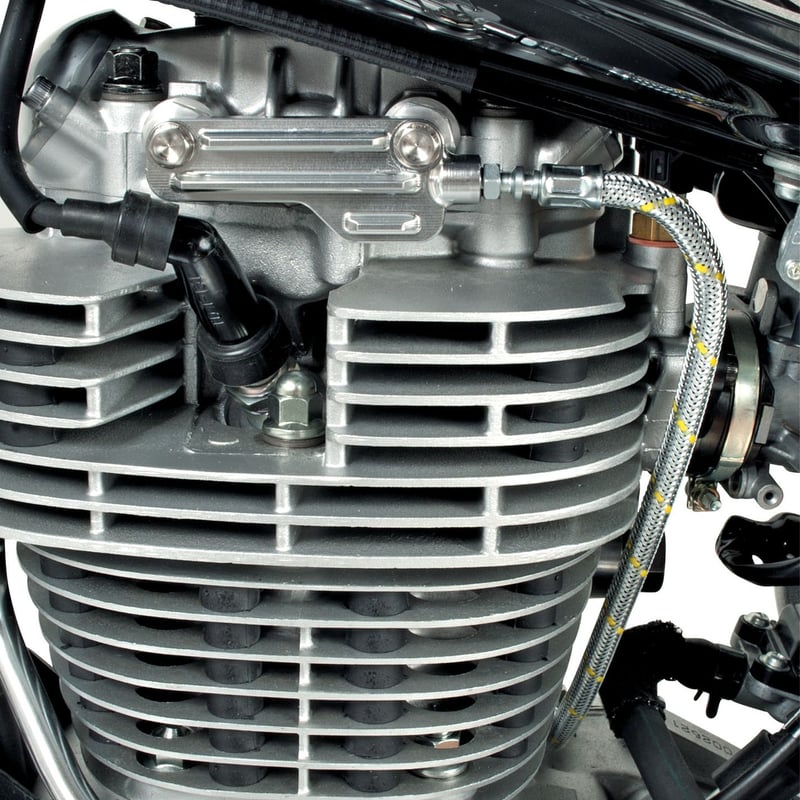 SR400専用ツインオイルラインキット「KEDO/ヴィンテージ」・フィン付き