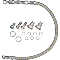 SR400用ツインオイルラインキット「KEDO/レースライン」（ステンメッシュ）｜SR400/SR400FI/SR500[デイトナ93266同等品]