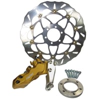 6-Piston Brake Caliper Kit, complete incl. 320mm Brake Disc, Brake Pads + Disk Adapter