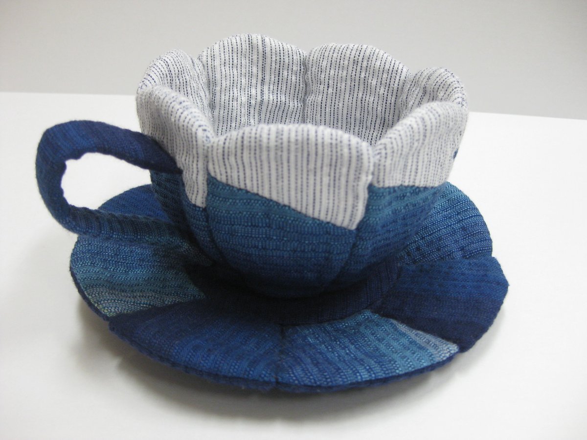 阿波しじら織 コーヒーカップの小物入れ | パッチワークのお店