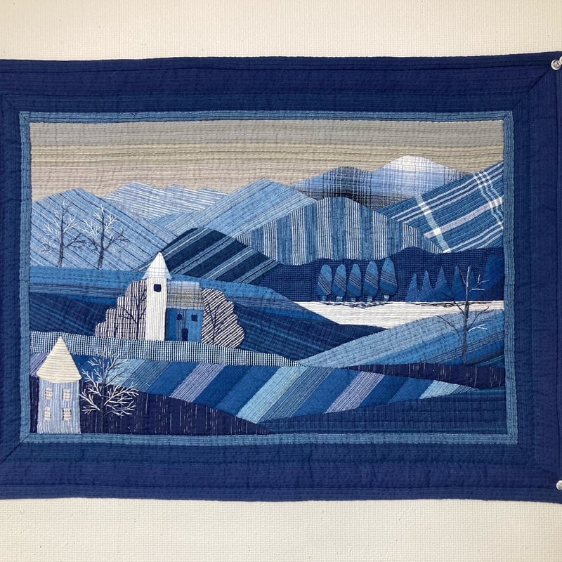 阿波しじら織 湖のある冬景色 | パッチワークのお店 ダックリン