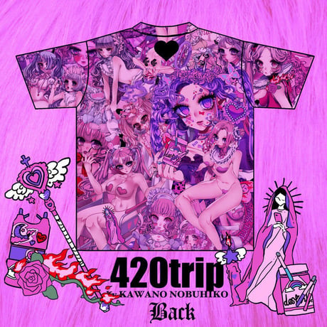 ♡full graphic T-shirt pink
