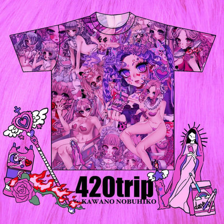 ♡full graphic T-shirt pink