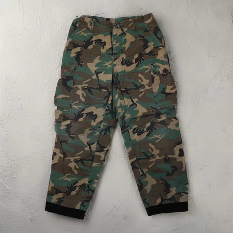 70’s カモフラージュカーゴ リブリメイクパンツ｜70’s Camouflage Cargo Pants Ribbed Remake