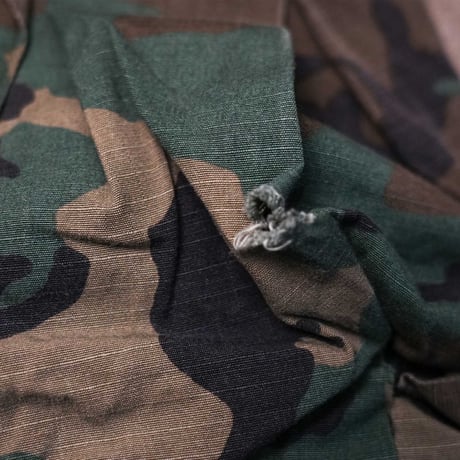 70’s カモフラージュカーゴ リブリメイクパンツ｜70’s Camouflage Cargo Pants Ribbed Remake