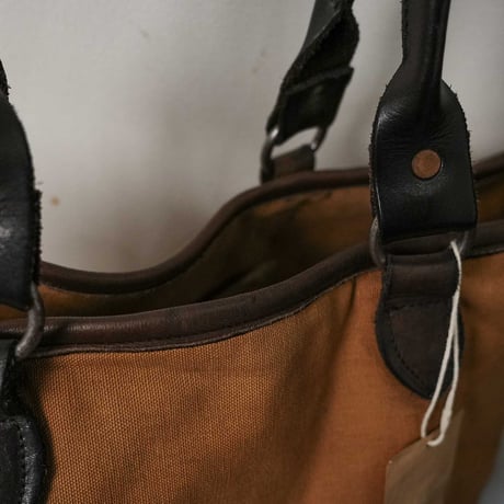 US WORKWEAR HEAVY DUCK × ANTIQUE LEATHER TOTE BAG USワークウェア ヘビーダック × アンティークレザー トートバッグ