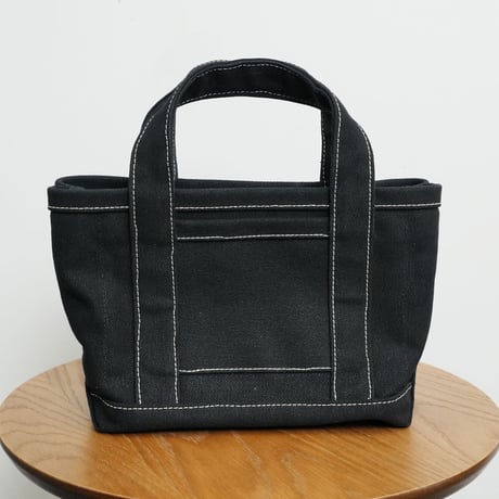 極厚4号帆布 ハンドメイド トートバッグ ブラック(ミニ)｜100年愛せるタフな極厚4号キャンバス