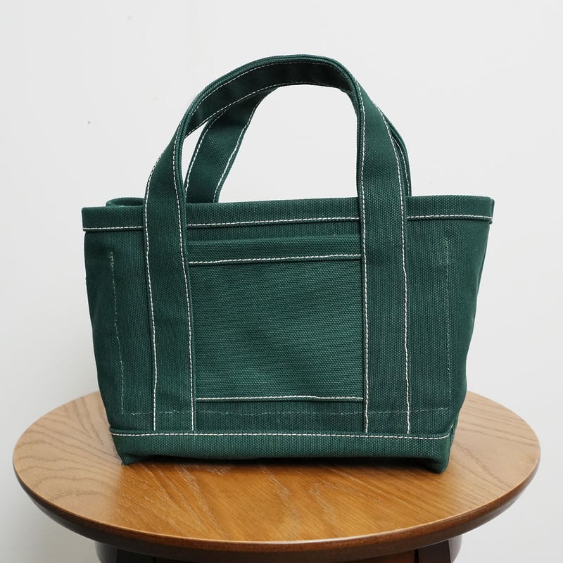 極厚4号帆布 ハンドメイド トートバッグ グリーン(ミニ)｜100年
