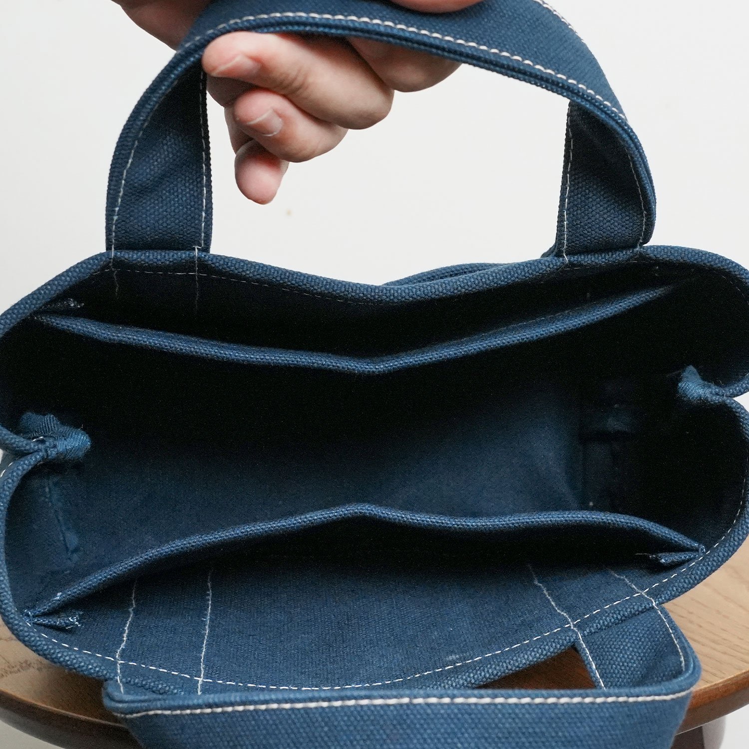 極厚4号帆布 ハンドメイド トートバッグ ネイビー(ミニ)｜100年愛せる